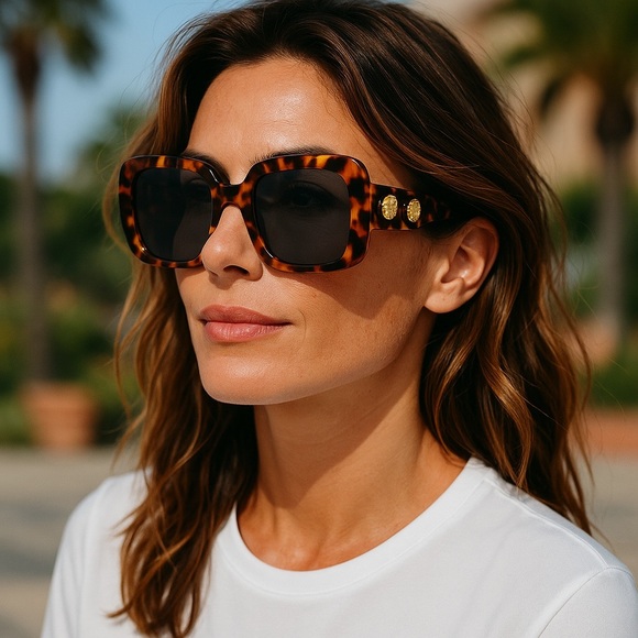 Versace 54MM Square Frame Sunglasses NWT - Picture 1 of 5